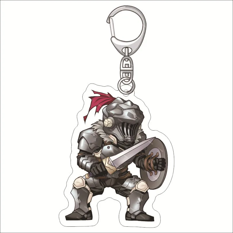 Anime Goblin Slayer Keychains Double Side Acrylic Pendant Chibi Figure Key Rings Cute Bag Backpack Purse Charm Fans Merch Gift