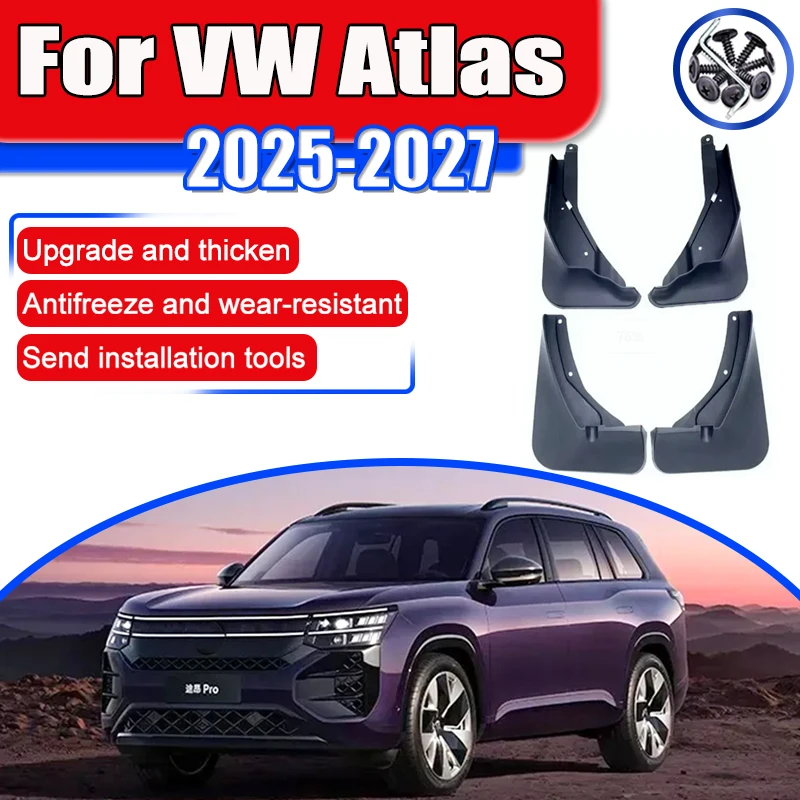 

4x Car Mudguards for Volkswagen Teramont Pro VW Atlas MK2 Accessories 2025~2027 Front Rear Fenders Mud Flaps Anti-splash Mudflap