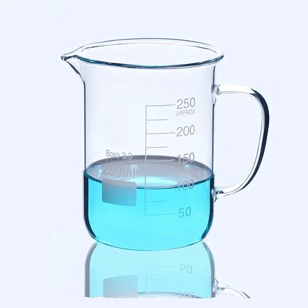 250 400 500 600 800 1000ml Graduated High Boro. Glass Beaker With Handle Labrotary Glassware Chemical Experiment