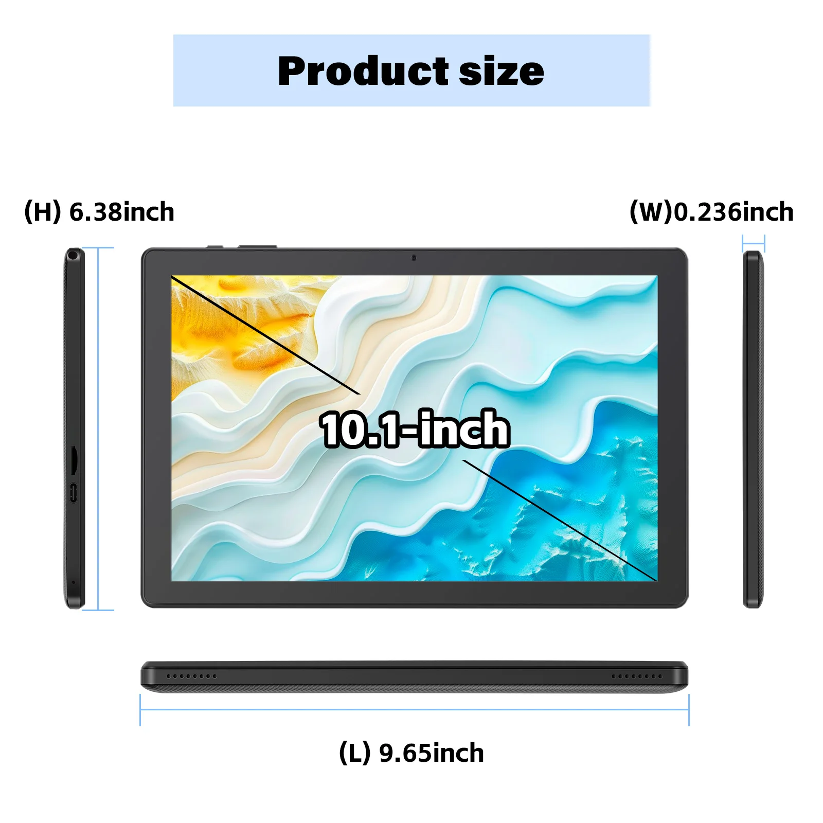 Paitanry 2026 10 Inch Tablet Android 16 HD Display 12GB (4+8GB Expand) RAM 128GB ROM Octa Core 5000Mah Wifi 6 Global Tablet PC