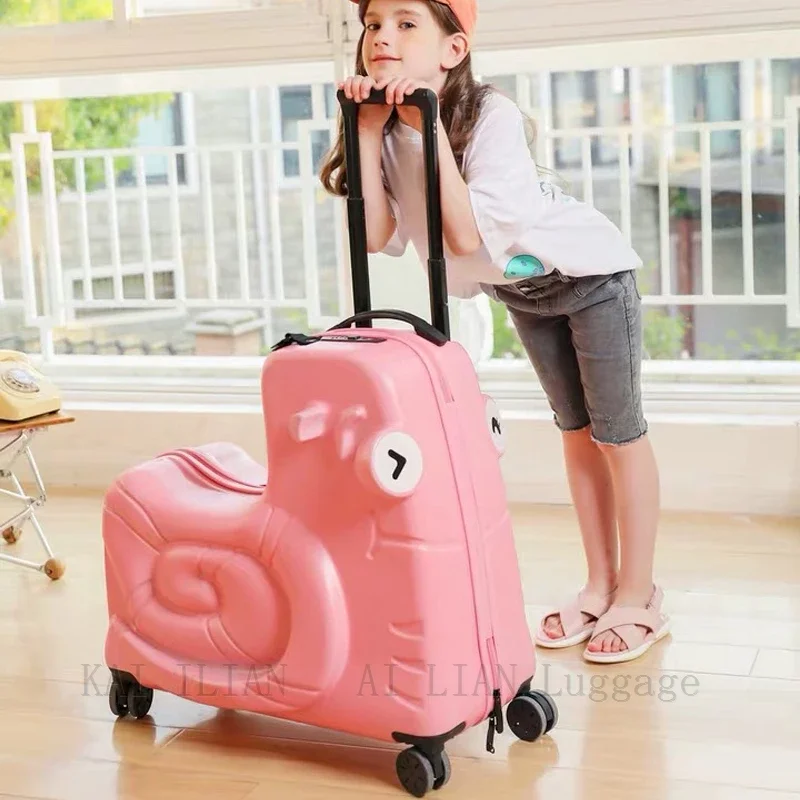 kids Trolley luggage bag travel suitcase children\'s trolley luggage spinner wheels Bag Cute Baby Carry On ride Trunk suitcase