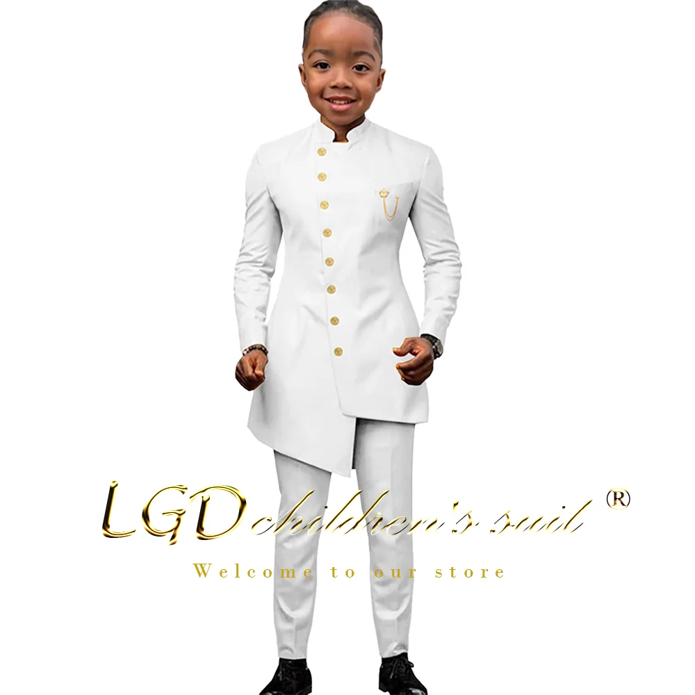 Boys Suit Suit Single Breasted African Style - Tuxedo Jacket + Trousers, Refined Party Suit for Young Gentlemen Aged 3-16