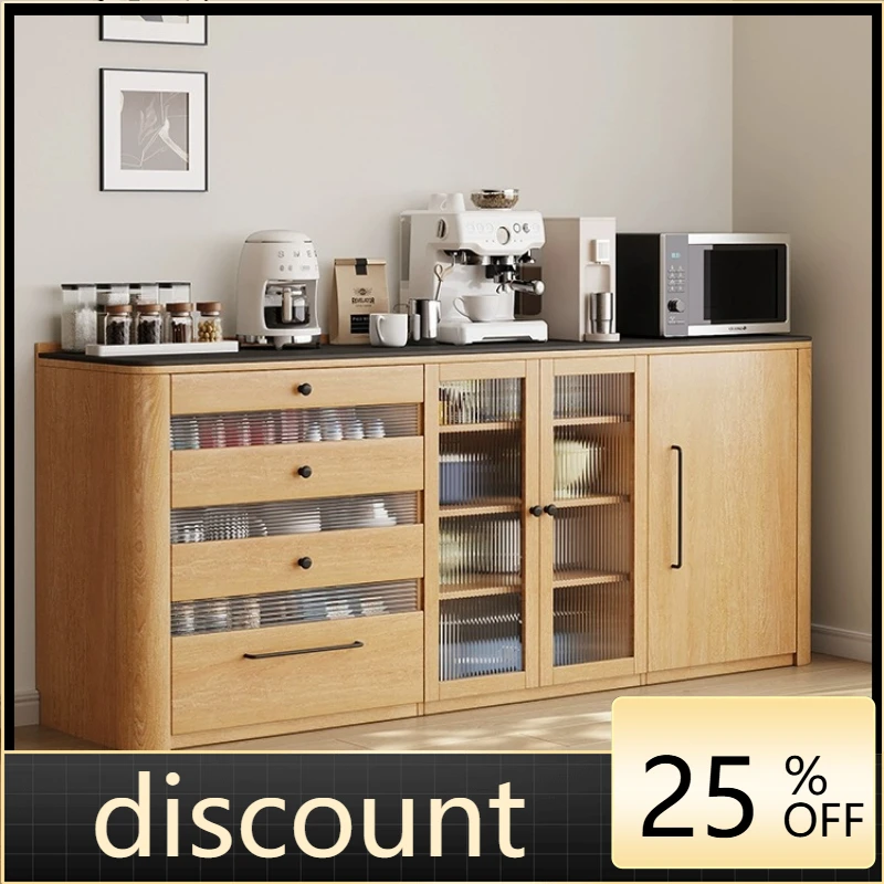 

LH arc solid wood rock slab dining side cabinet small apartment modern wind floor cabinet tea cabinet
