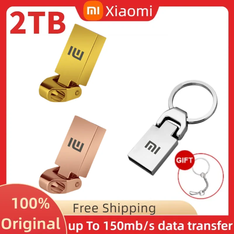 Xiaomi USB แฟลชไดรฟ์ 2TB โลหะความเร็วสูง Flashdisk 512GB ไดรฟ์ปากกาแบบพกพากันน้ํา Memoria USB Flash Disk TYPE-C อะแดปเตอร์