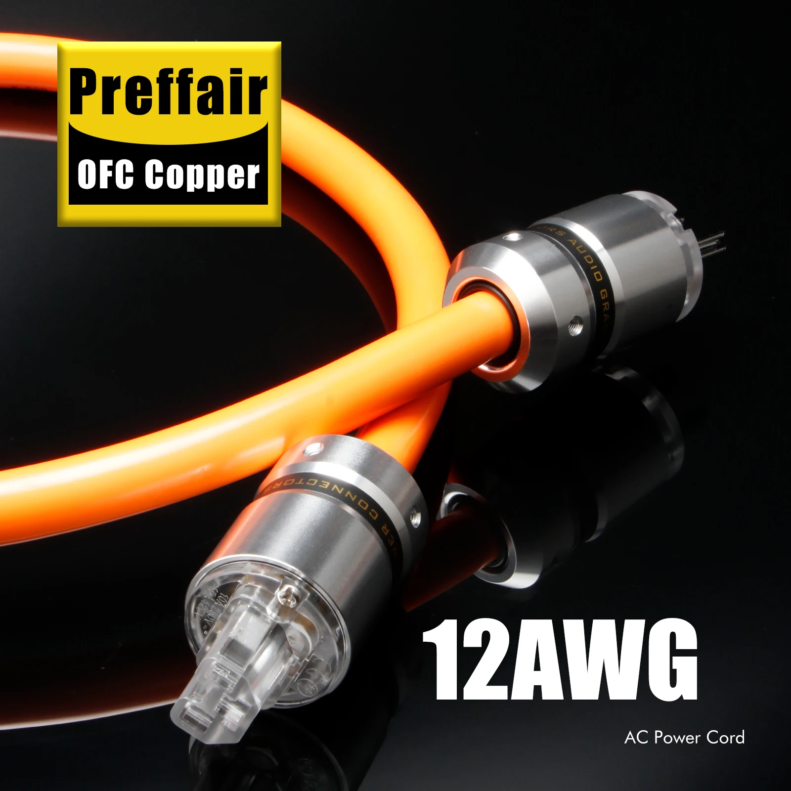 Preffair (LINN K800 Style) HI-End D505 OFC النحاس النقي الاتحاد الأوروبي/الولايات المتحدة/الاتحاد الأفريقي/المملكة المتحدة موصل الطاقة Schuko سلك الطاقة لـ AMP/DAC/الخلاط/CD/DVD