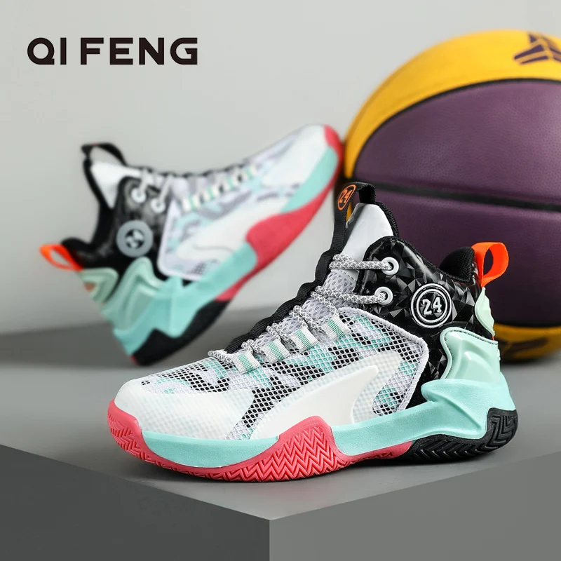 

2025 Kids Soft Basketball Shoes Breathable Mesh Sneakers Child Air Sport Shoes Boys Footwear Summer Children Male Basket Winter