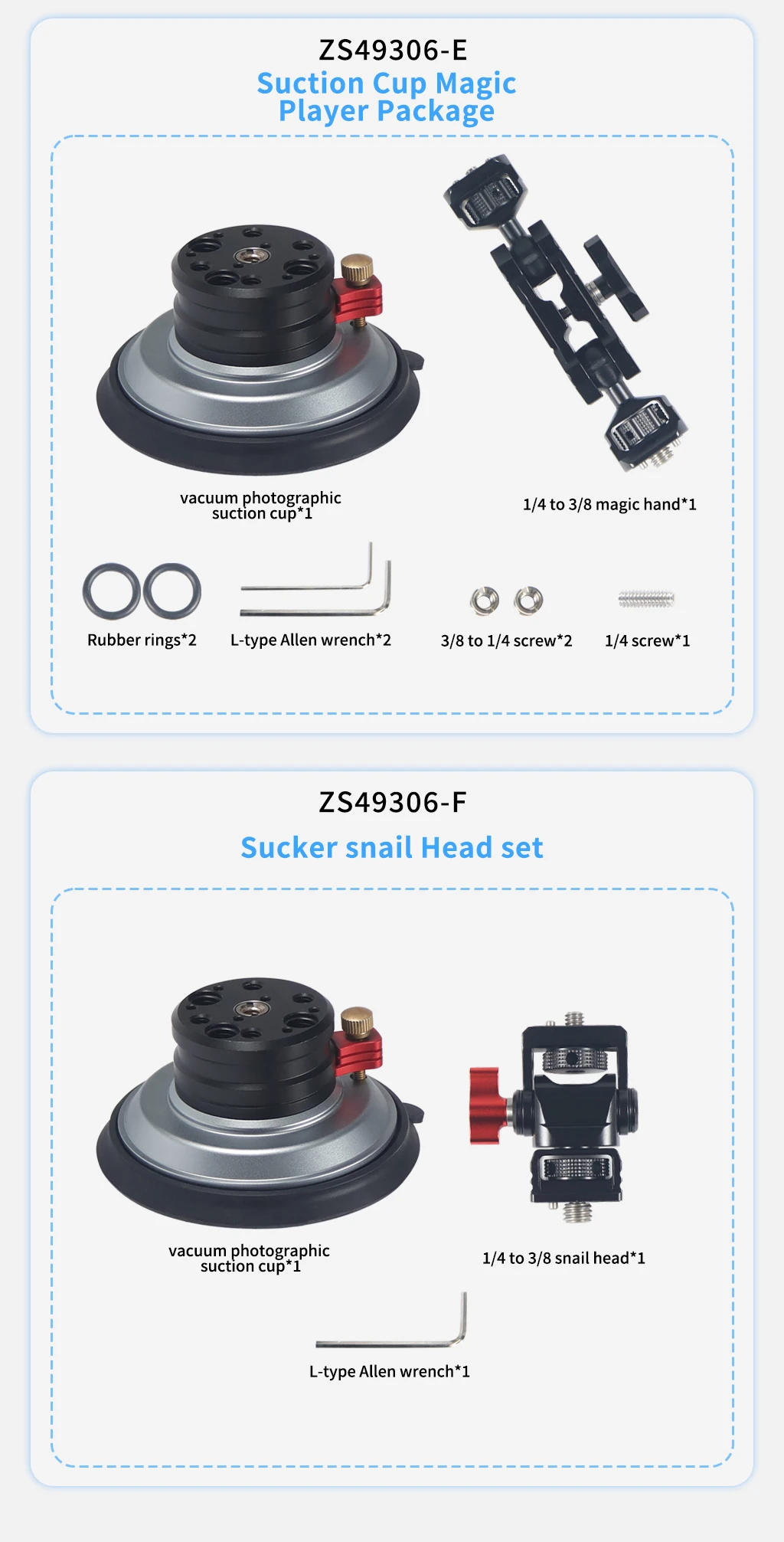 Neue 4-Zoll-Auto-Saugnapf-Montagebasis 1/4 Zoll 3/8 Zoll ARRI Action-Kamera Handpumpe Vakuum-Saugnapf für GoPro Insta360 Heavy-Duty – Detail 15