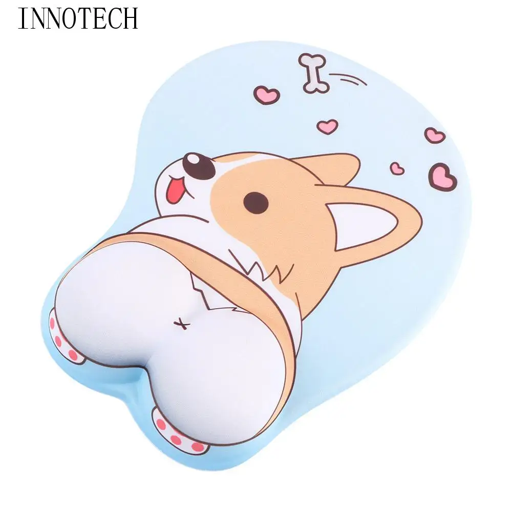 

for PC Comfortable Cute 3D Silica Gel Non Slip Mouse Mat Corgi Mouse Pad Wrist Support Wrist Rest