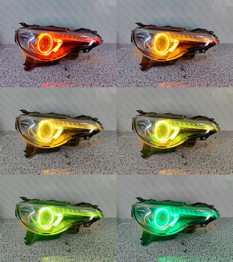 For Subaru BRZ Toyota GT 86 FT-86 Scion FRS RF Remote BT App Multi-Color Ultra Bright RGB LED Angel Eyes Kit Halo Rings Light