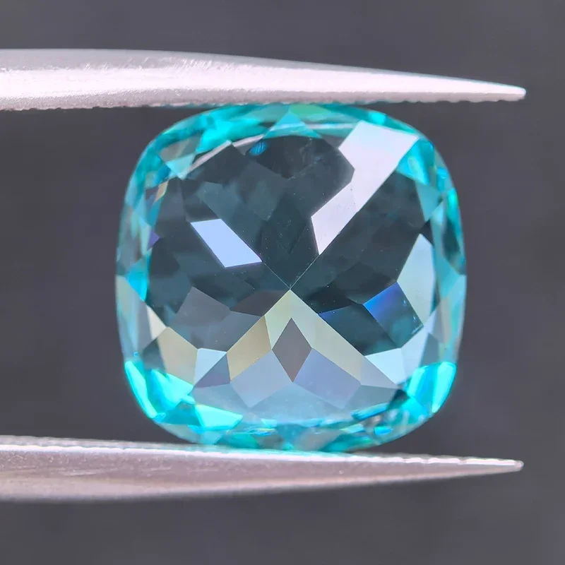 

Lab Grown Paraiba Square Cushion Shape VVS1 Gemstone Charms Beads for Jewelry Making Rings Pendant Selectable AGL Certificate
