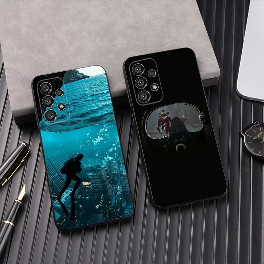 

Scuba Diving Phone Case For Samsung Galaxy A13,A21s,A22,A31,A32,A52,A53,A71,A80,A91 Soft Black Shell