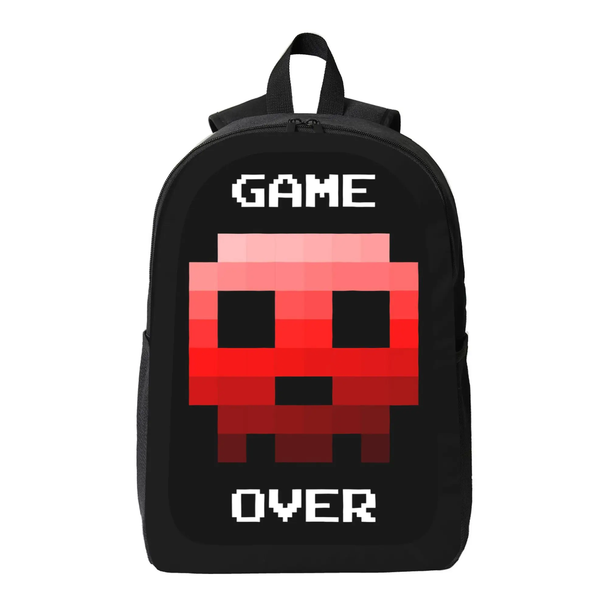 

Game Over Backpack - Large Capacity School Bag with Adjustable Shoulder Strap, Lightweight Gaming Backpack