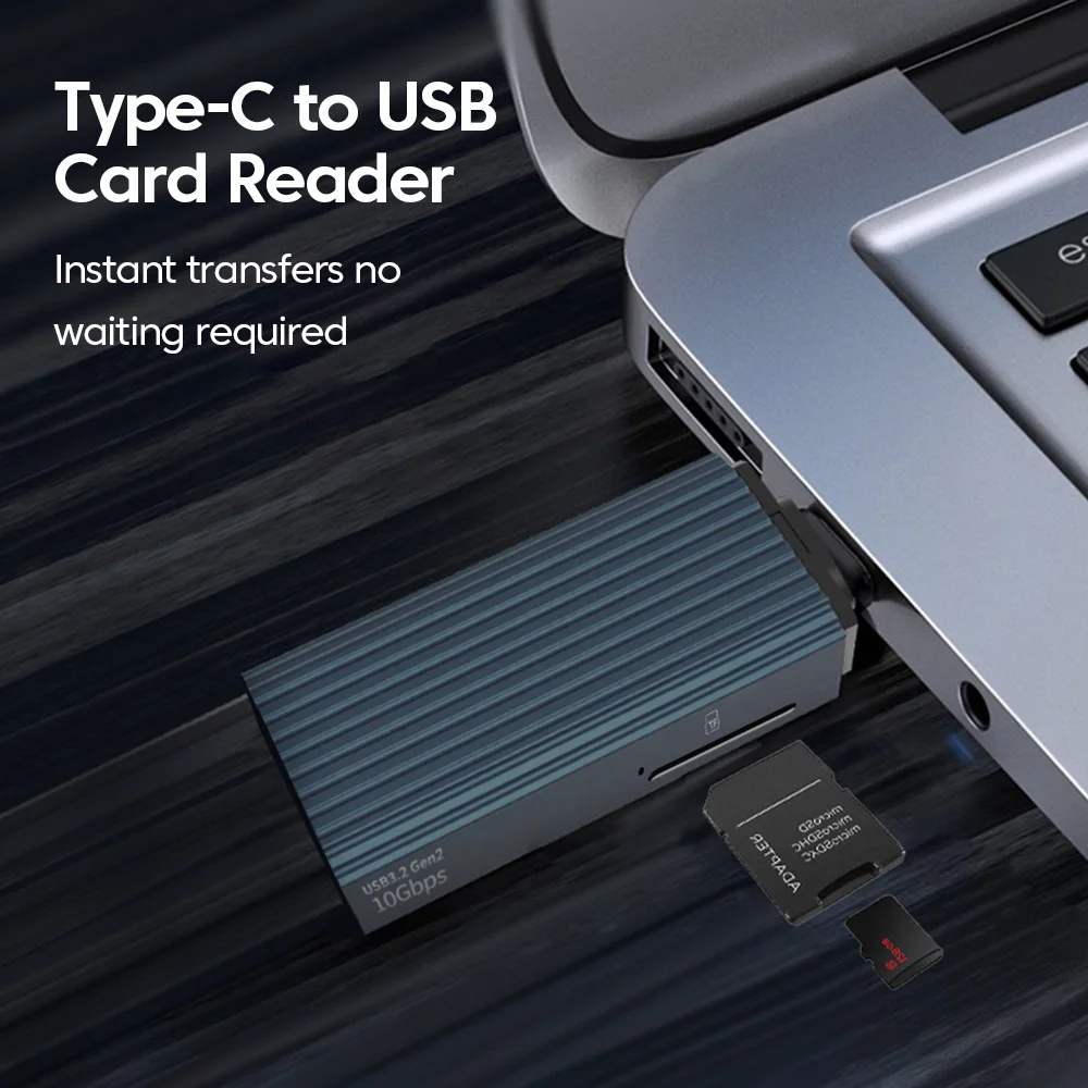 Type C Multi-functional Card Reader USB 3.2 OTG Card Reader Type-C to TF + USB 3.2 Camera Memory Copy Card Reader Adapter