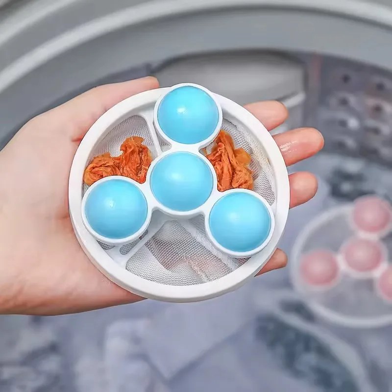 Reusable Laundry Hair Lint Catcher Ball, Floating Filter Pouch, Washing Machine Clothes Cleaning Ball for and Removal