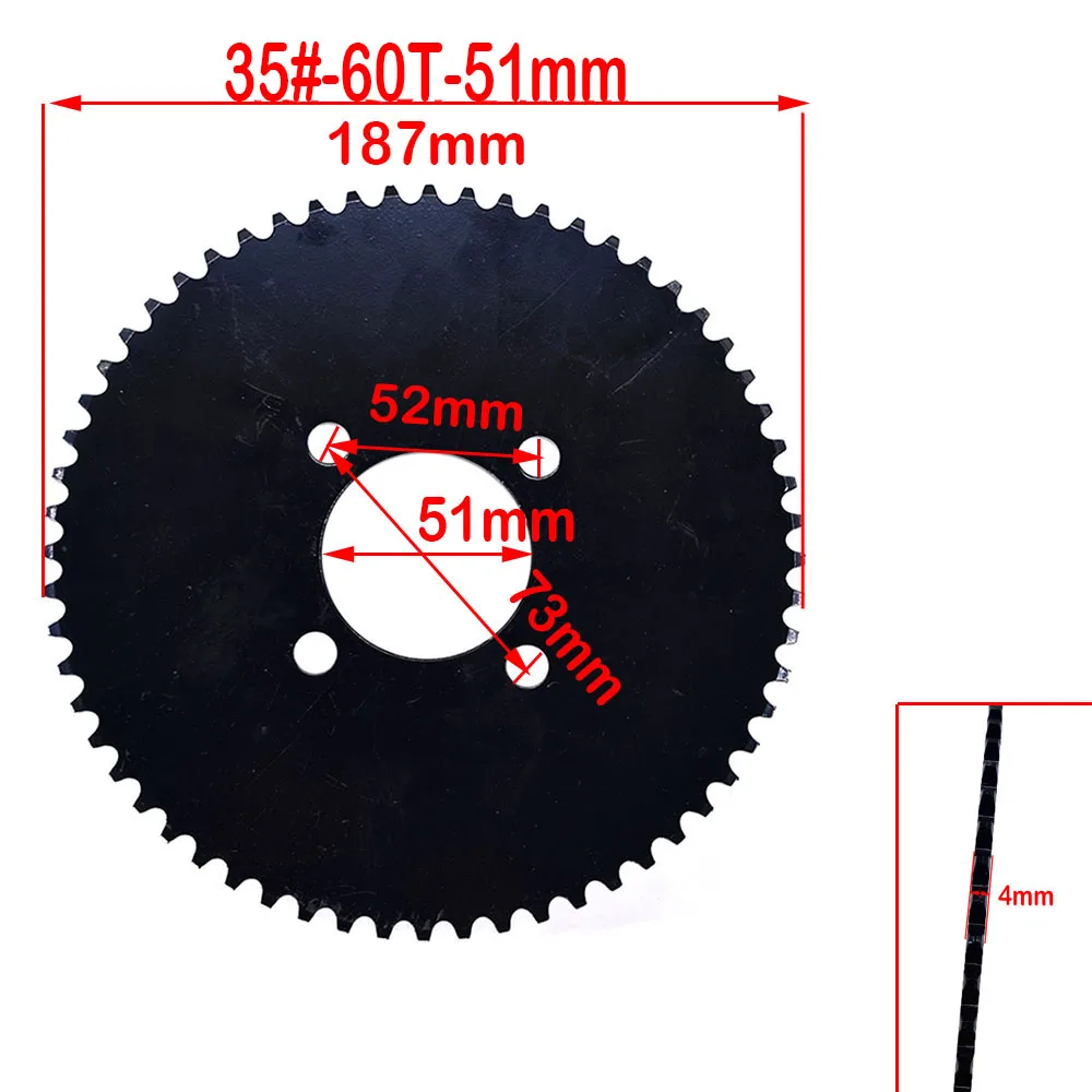 チェーンとラゲッジ用のロックリアスプロケット,自転車アクセサリー,ゴーカート,トラベルトタイプ,40t 65t 70t 75t #35