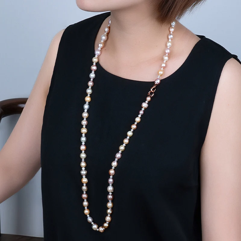 

Ожерелье-чокер женское с натуральным пресноводным жемчугом, нестандартное ожерелье смешанного белого, фиолетового, розового цветов в стиле барокко, Подарочная бижутерия, 2 А