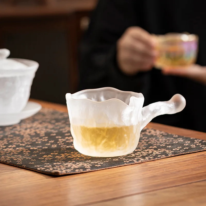 

Pond Moonlight Colored Glaze Side Handle Fair Cup Gong Dao Bei Household with Tea Serving Pot Mug Uniform Teacup Set Accessories