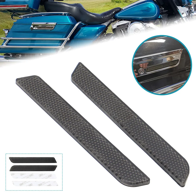 

For Harley Touring Road King FLT FLHT 1996-2013 Motorcycle Smoke Hard Saddlebag Latch Guard Reflector Sticker Covers Parts 2Pcs