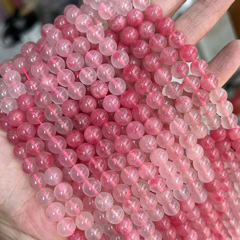 

7A loose beads PINK Rhodochrosite round 6/8/10mm for DIY jewelry making 38cm FPPJ wholesale beads nature gem stone