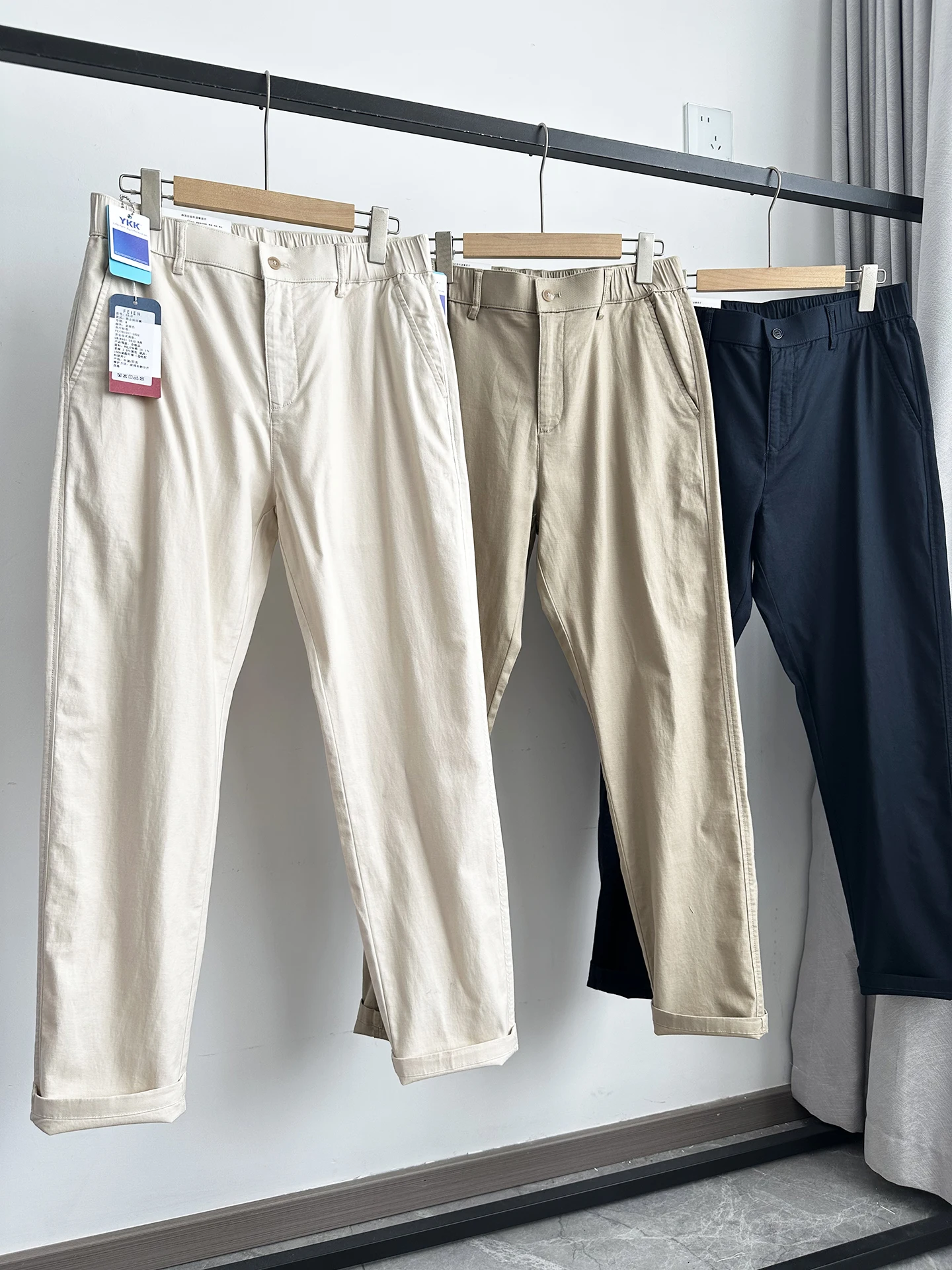 Lightweight Breathable Soft Washed Cotton Linen Men's Business Casual Pants Straight Leg West Pants Long Pants Spring Summer