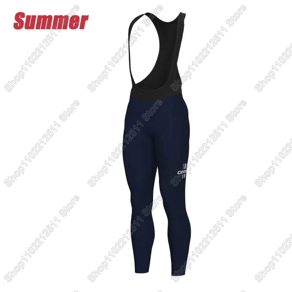 2025 Frankrijk Nationaal Team Wielertrui Set Franse Kleding Pak Heren Lange Mouw MTB Bike Road Broek Bib Ropa Ciclismo