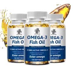 Omega 3 Fish Oil - Supports Nervous System, Skin and Hair Health, and Relieves Stress