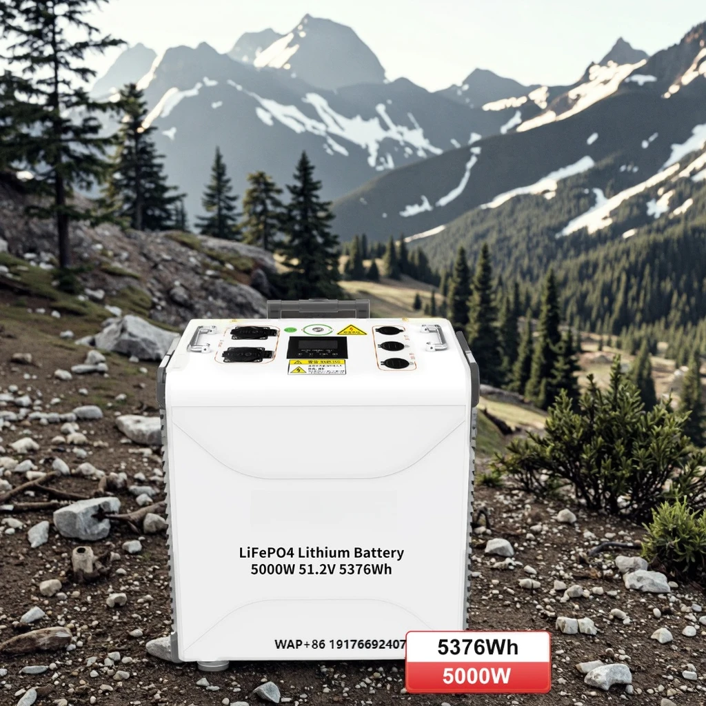 

Portable 5000W Solar Generator 5376Wh Energy Storage Pull Rod Station Car LiFePO4 Battery for Camping Emergency Outdoor Use
