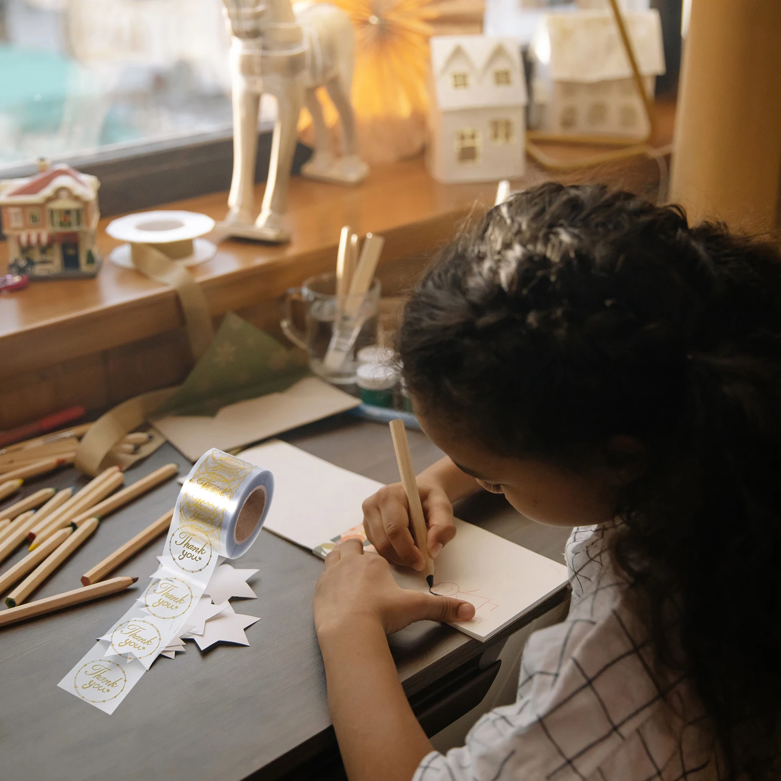 

Thank You Sticker Transparent Self-Adhesive Seal Label for Gift Boxes Cake Packaging Candy Bags DIY Handmade Craft Waterproof