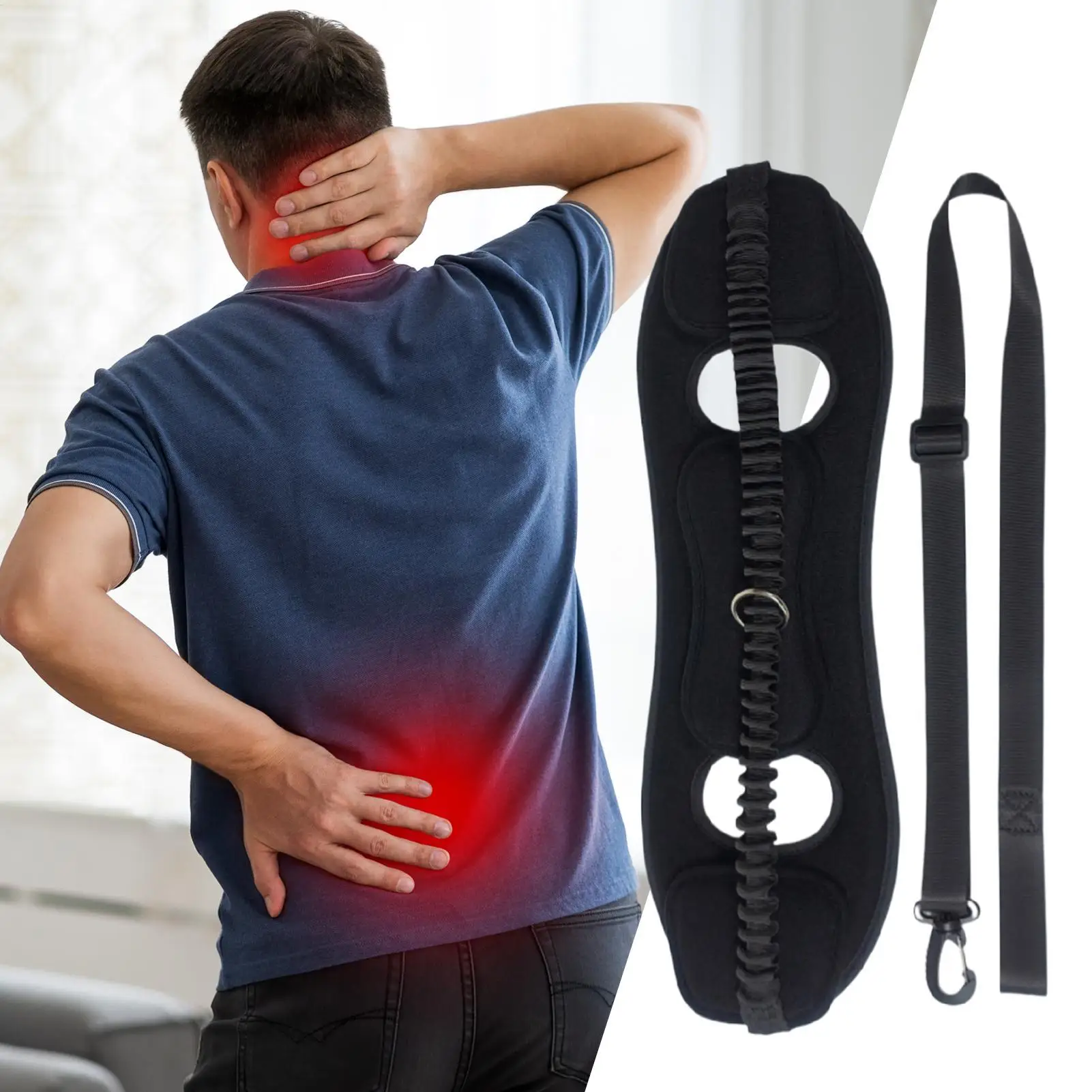 Picture 4: Cervical Traction Device Discomfort Relief Breathable Cervical Neck Traction Hammock Device for Men Women Seniors Home Travel