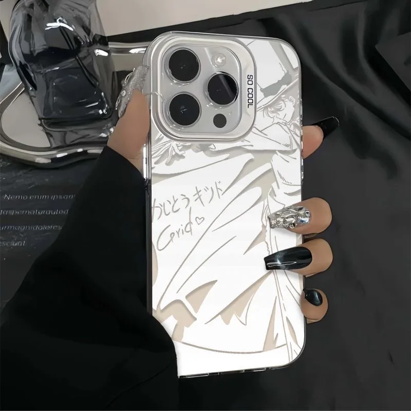 أنيمي المحققون كونانس جراب هاتف آيفون 16e 16 15 14 13 12 11 mini Pro Max X XR XSMAX 8 7 Plus مكافحة سقوط ماتي الغطاء الخلفي