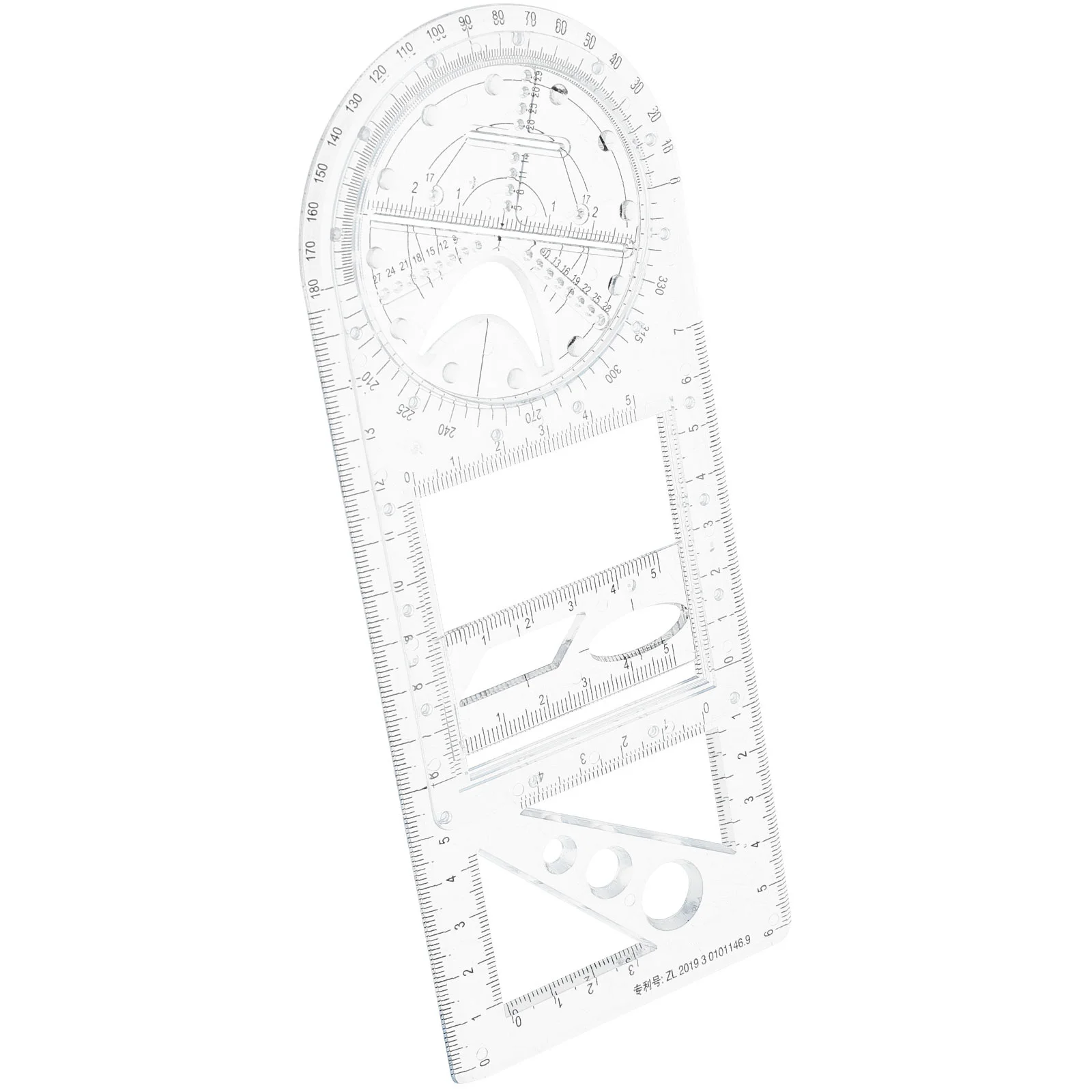 Students Geometric Drawing Ruler Junior High School Plastic Multifunctional Draft Tool for Mathematics Learning Drawing