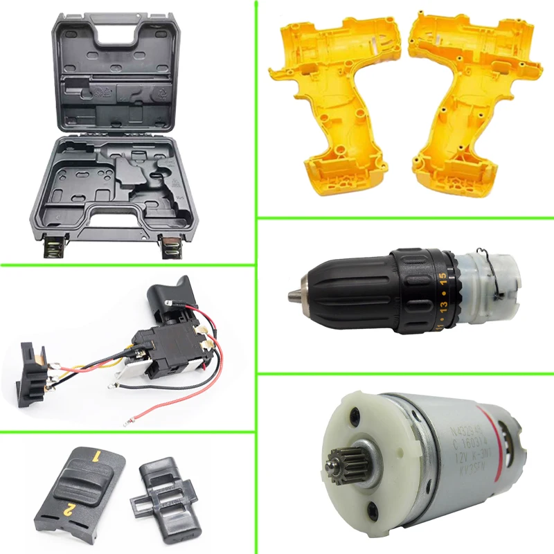 Motor Escudo Caixa Interruptor de Controle Carregador Aperto Chuck para Dewalt 12v 10.8v Dcd700 Dcd701 Acessórios Peças Dcd710 dc