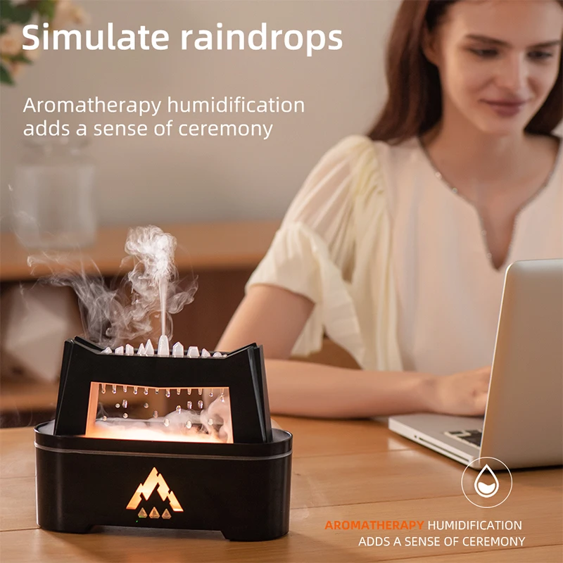 Cloud Rain Drop Humidifier Water Drop Sound Aromatherapy Diffuser Desk Fountain Bedside Cool Mist Ultrasonic Humidifier