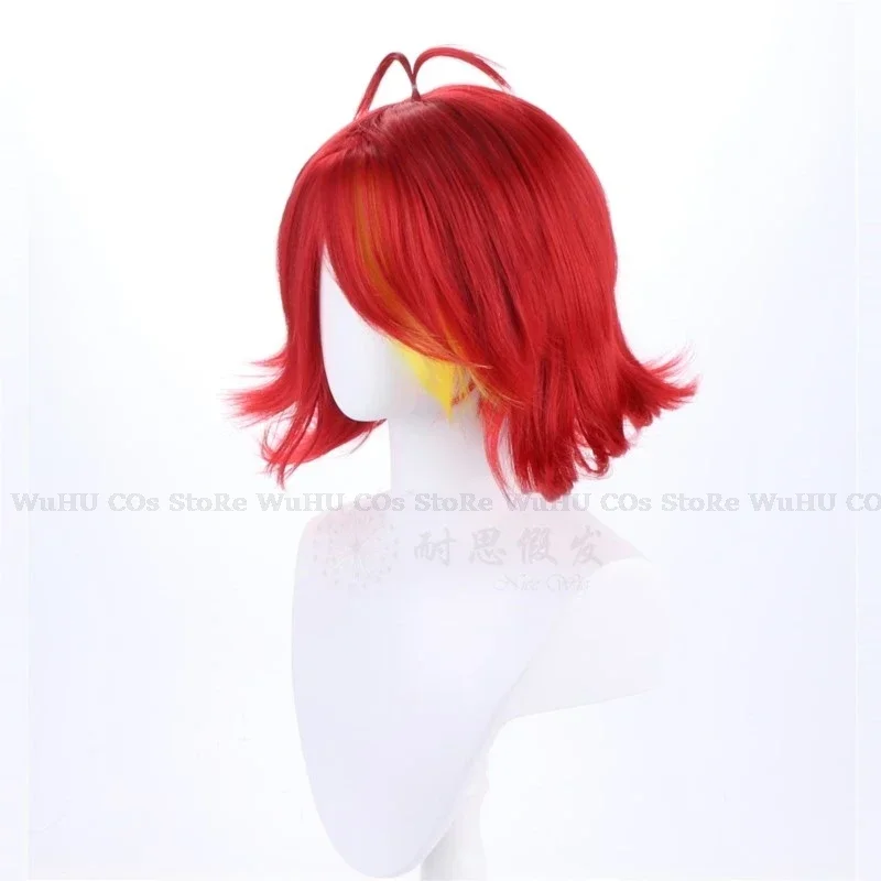 Hazbin Cos Niffty Wig Anime Hotel Cosplay Wigs Short Red Curly Heat Synthetic Hair Women Halloween Costume Party Role Play