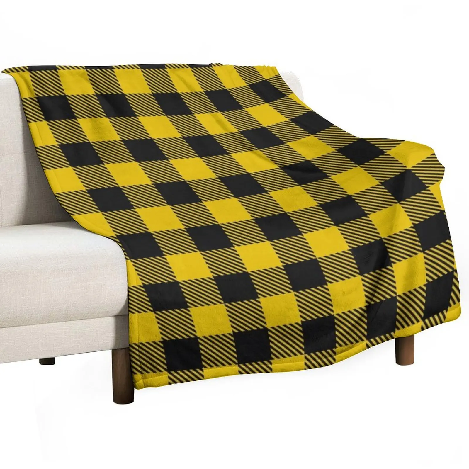 

Yellow and Black Buffalo Plaid Throw Blanket Extra Large Throw Decorative Sofa Blankets