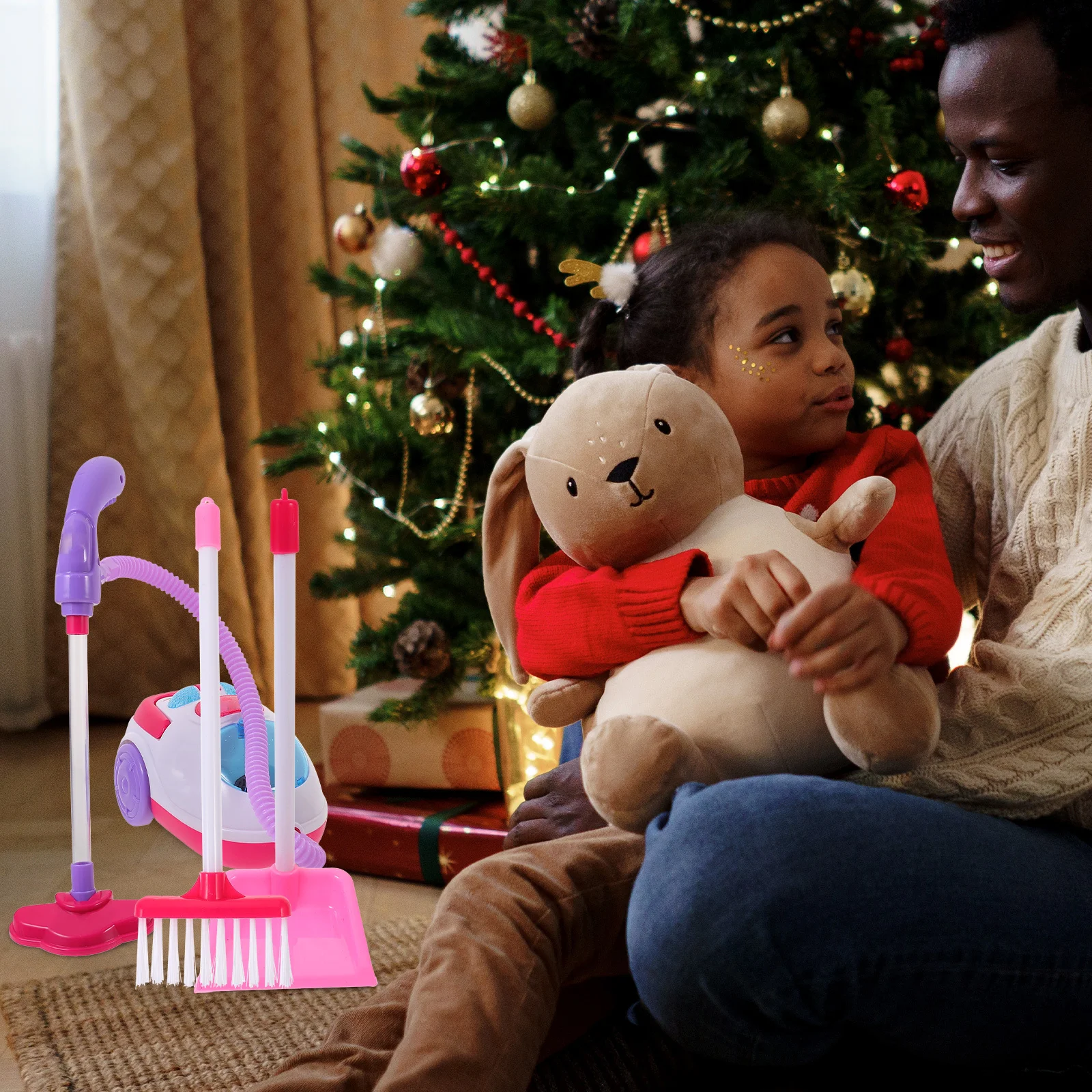 

1Set Realistic Vacuum Cleaner Plaything with Light and Sound Effects ABS Round Edge Design for Kids Safe Disassembly Simple