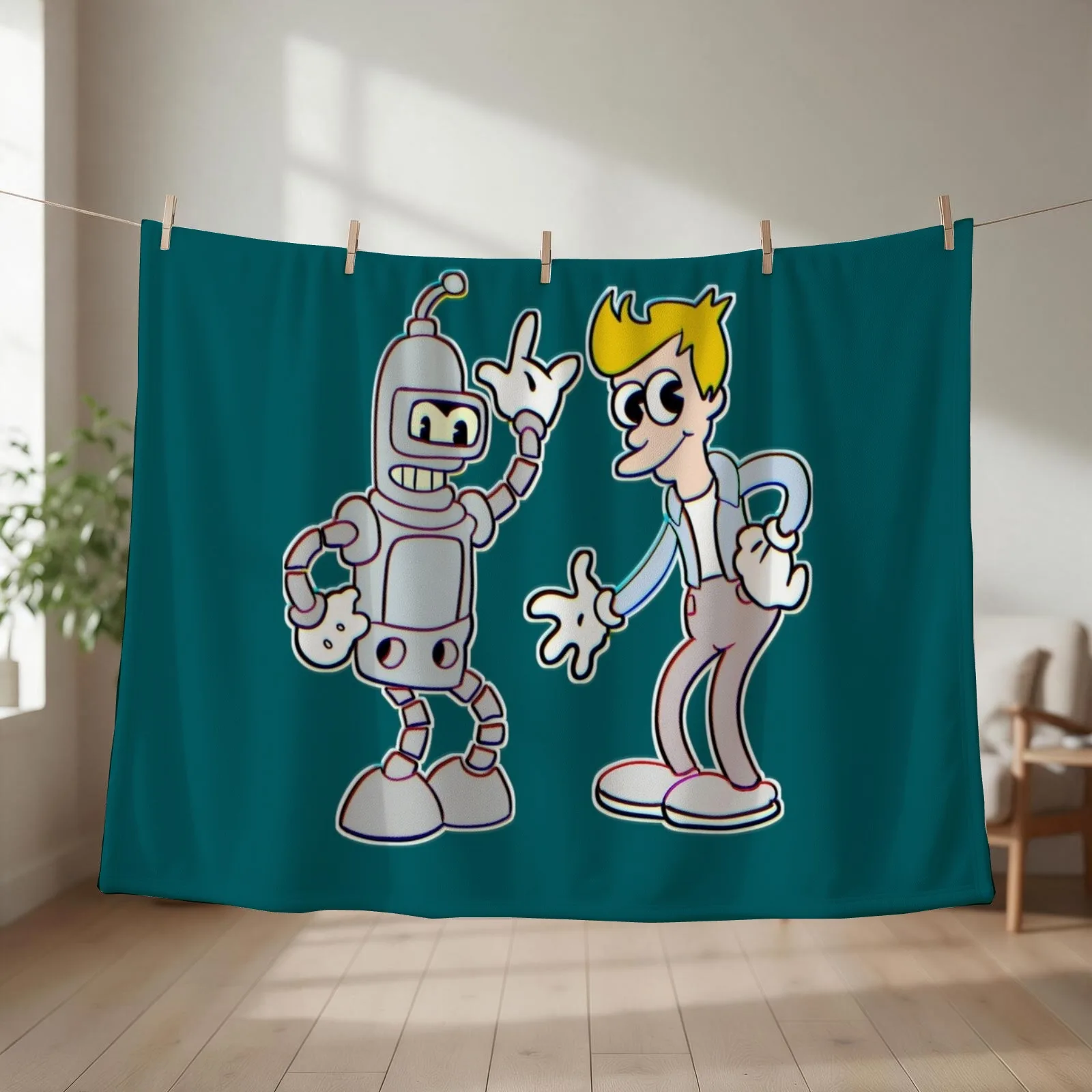 BENDER AND FRY Throw Blanket Baby Cute Plaid warm winter manga Blankets