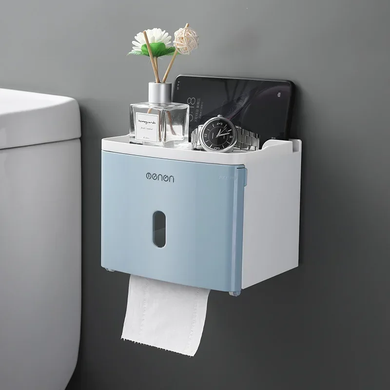 

Multi functional toilet paper drawer non perforated tissue box toilet waterproof plastic paper roll holder paper roll cylinder