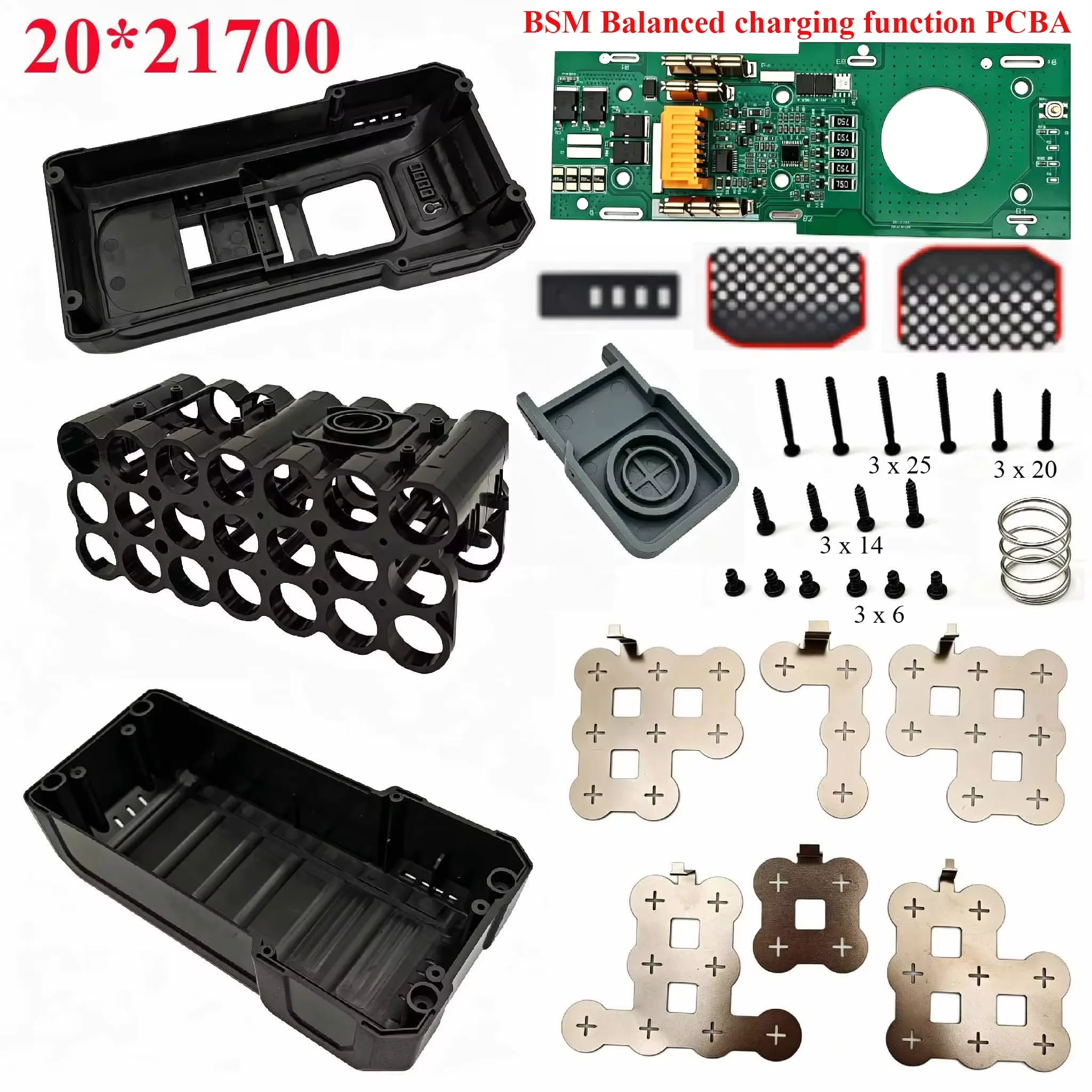 BL1830 20*21700 Lithium Battery Storage Case BMS Balanced PCB Charging Circuit Board Box For Makita 18V Li-ion Battery Housings