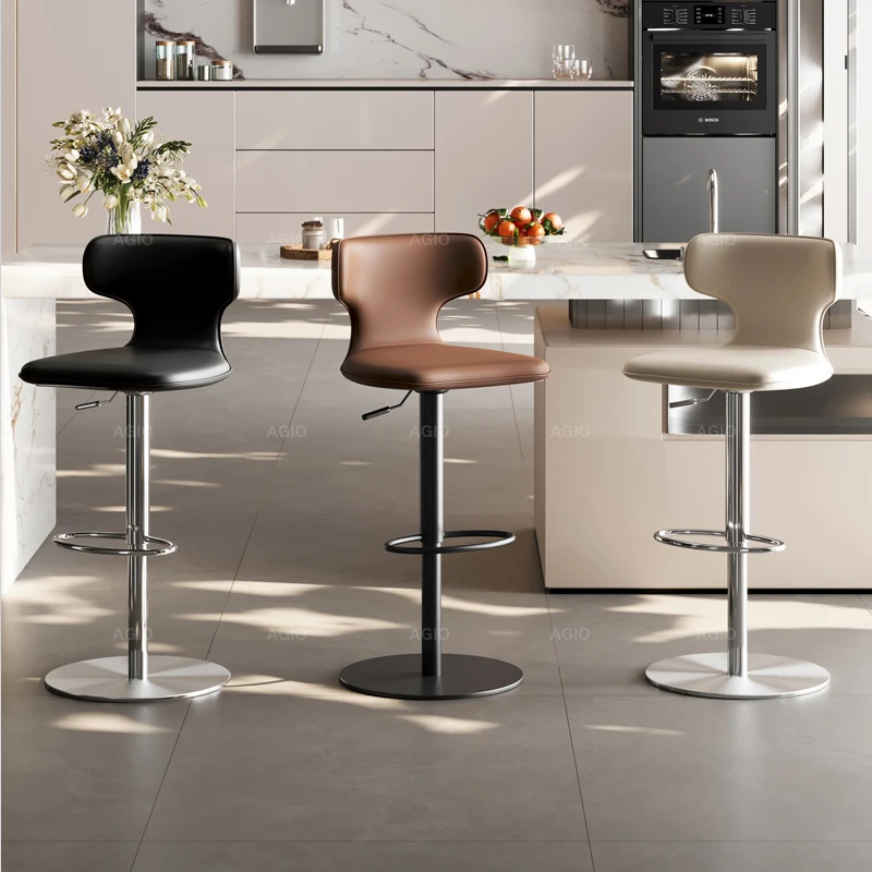 Sgabelli da bar personalizzati ultraleggeri Sgabelli da bar nordici della metà del secolo Robusto arredamento per la casa Cadeira in metallo morbido e rilassante antico