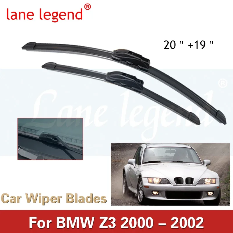 

Car Wiper For BMW Z3 2000-2002 Front Wiper Blades Soft Rubber Windscreen Wipers Auto Windshield 20" 19" 500mm 475mm 2001