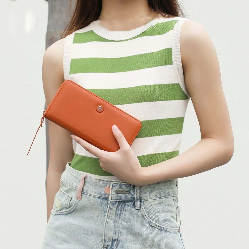 

Versatile Thin Solid Color Wallet Adjustable Strap Lightweight Wrist PU Purse Korean Style Portable Portable Handbag Work