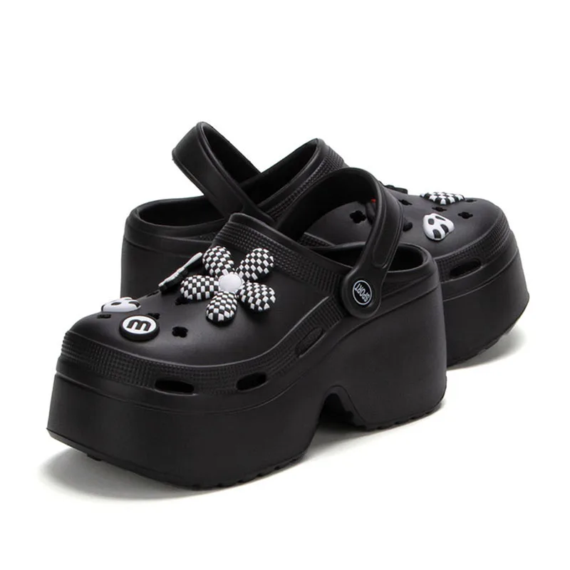 Women Chunky Platform Sandals 2024 Summer Soft Thick Sole Diy Clogs Garden Shoes Woman Closed Toe Non-Slip Beach Slides Sandals