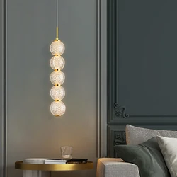 Transparent Acrylic Ball LED Pendant Lights Bedroom Parlor Dining Room Hanging Lamp Height Adjustable Dropshipping