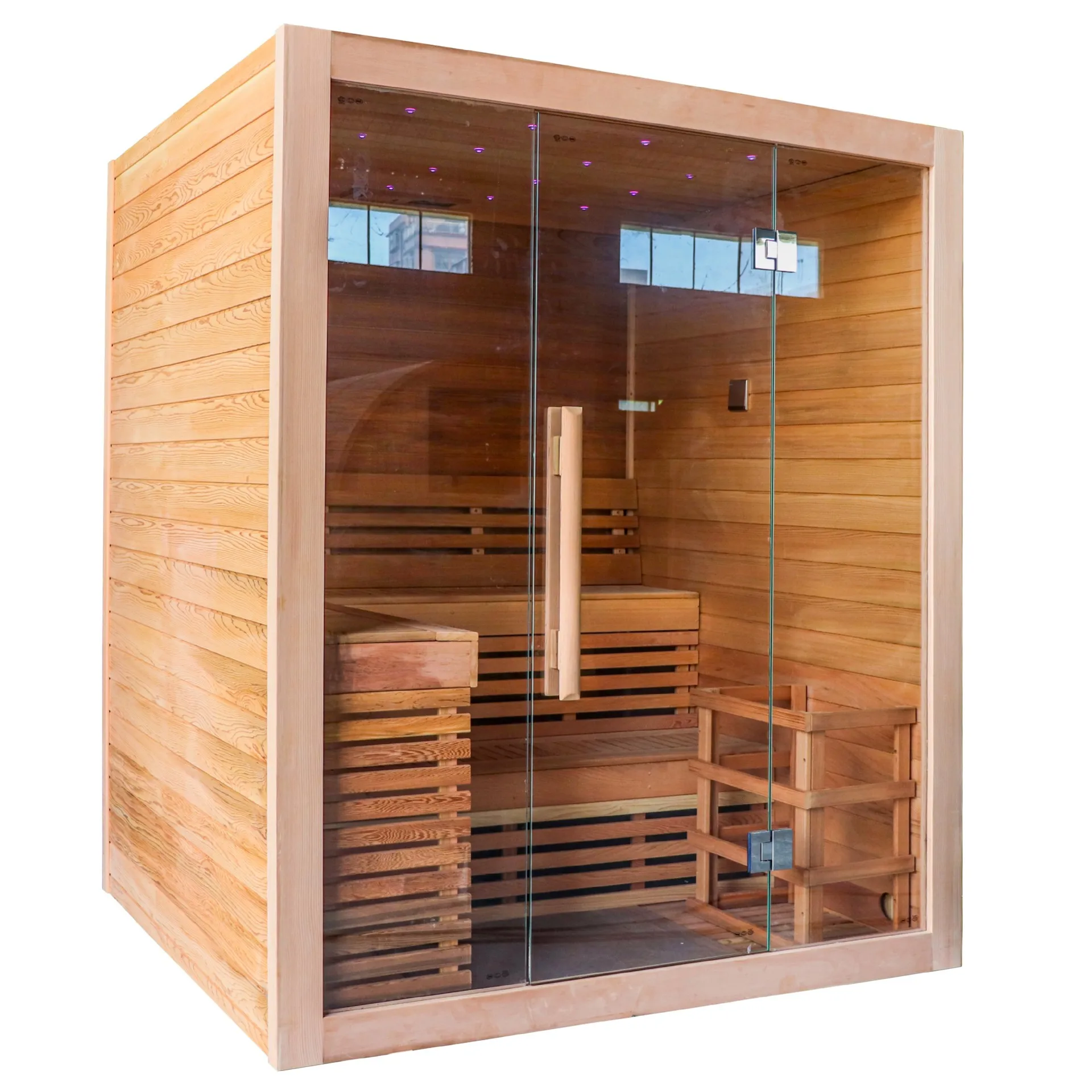 ساونا من الخشب الصلب الراقية، غرفة بخارية منزلية فاخرة وتجارية، ساونا خشبية بوتيك