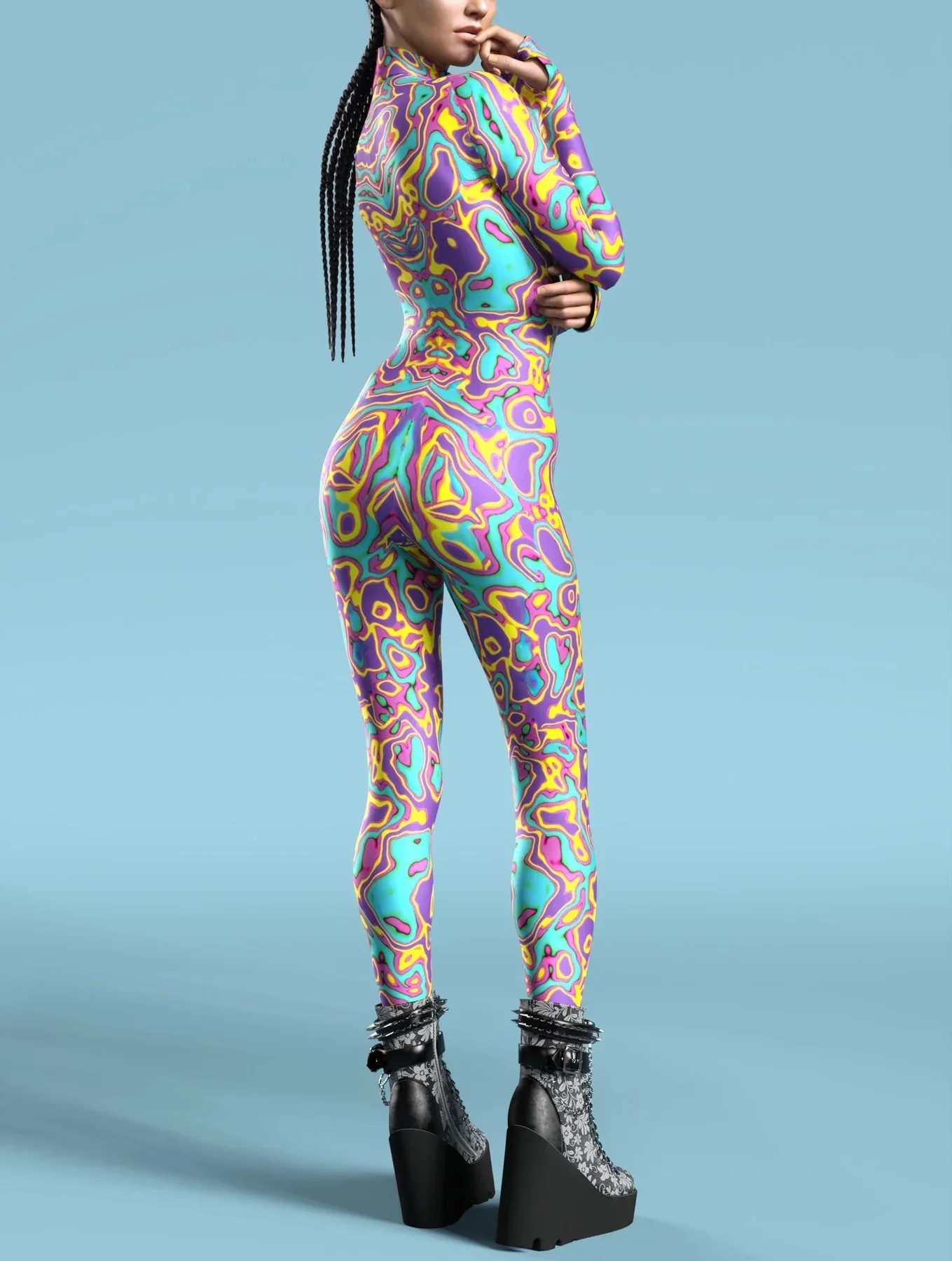Damen Herren Muskel-Mensch Wüste Dazzle in Sieben Farben 3D-Druck Verkleidungs-Jumpsuit Halloween-Party Cosplay-Kostüme Outfit – Detail 11