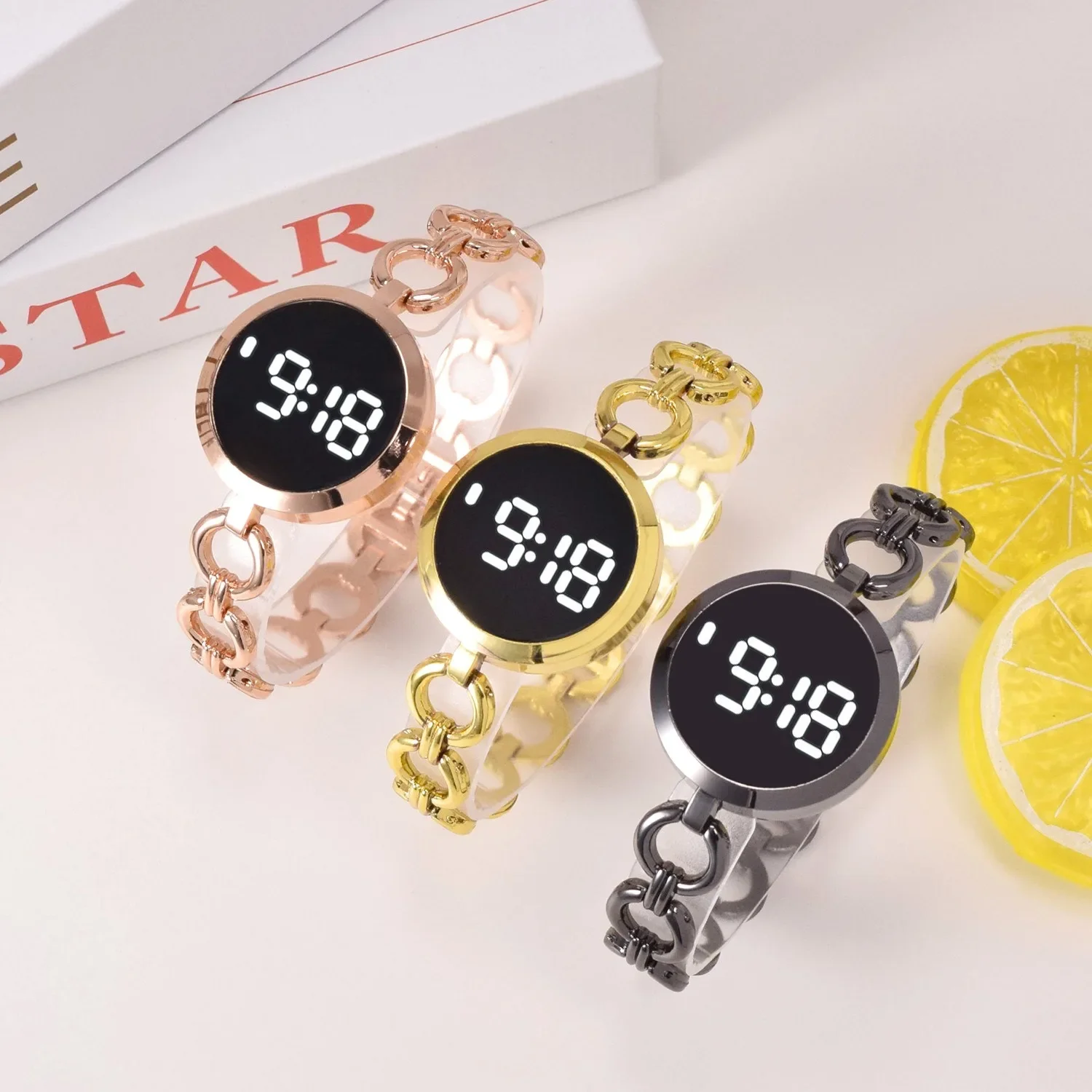 MAYZHISU Fashion Watch for Women Luxury Ladies Touch Screen Wristwatch LED Digital Clock Bracelet Electronic Watch for Girls