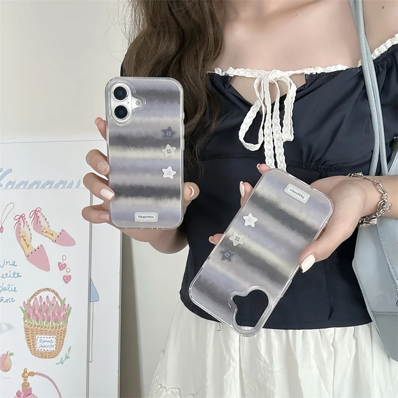 كريستال شفاف أبيض IND | طبقة مزدوجة متدرجة باللون الرمادي | أفضل هدية لصديق | آيفون 11 12 13 14 15 16 17 برو ماكس #6