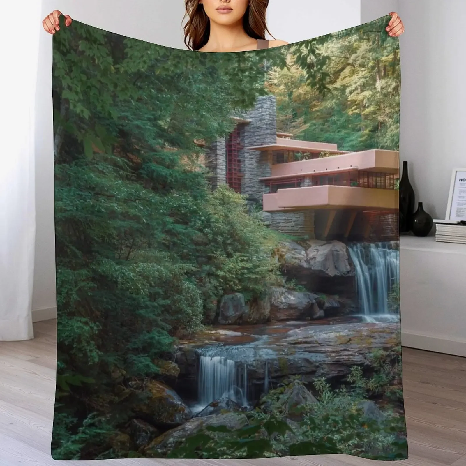 

Fallingwater Throw Blanket for winter Heavy Beautifuls Polar Blankets