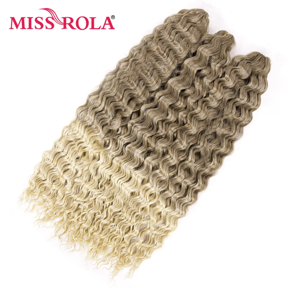 FRÄULEIN ROLA Synthetische Weiche 30 Inch Lange Wasser Welle Häkeln Haar Göttin Flechten Haar Natürliche Wellenförmige Ombre Blonde Haar Extensions – Detail 3